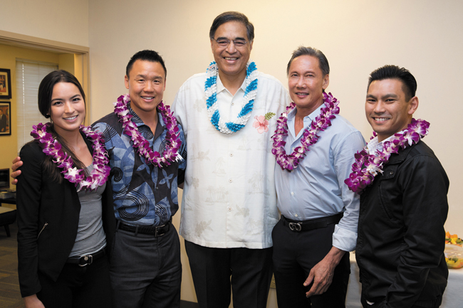 Jennifer Morihara, Alika Mau, Mufi Hannemann, Leighton Mau and Jovan Andow